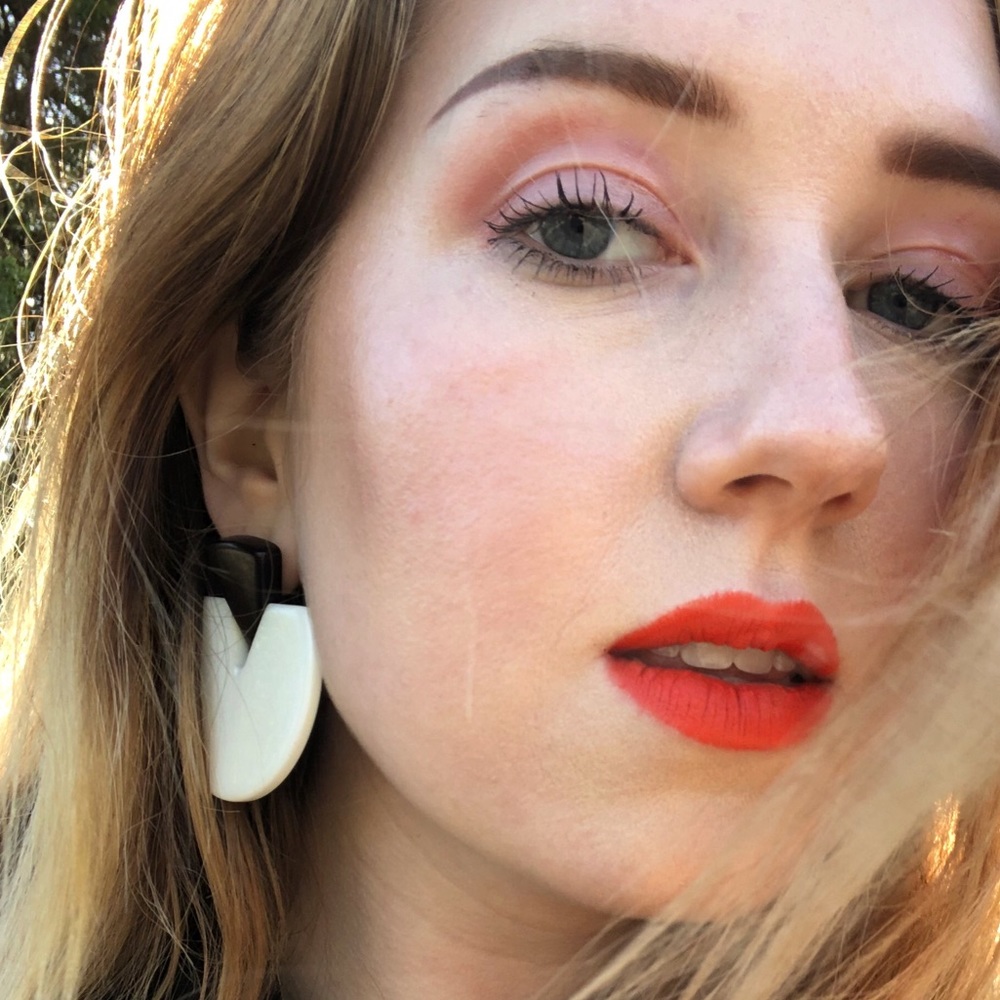 80s Black and White Geometric Modern Earrings